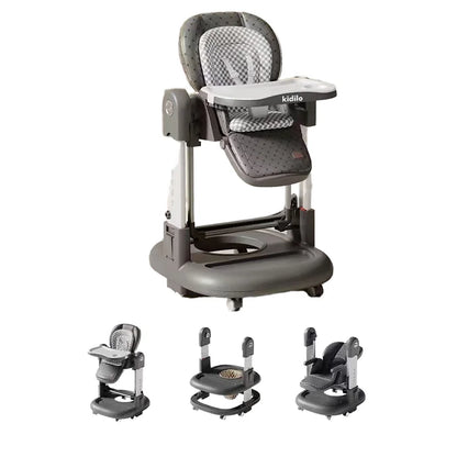 Kidilo 6-36 Months 3 in 1 Foldable Baby High Chair, Non-Toxic Feeding Chair for Home & Small-Space Toddler & Baby Dining KD015