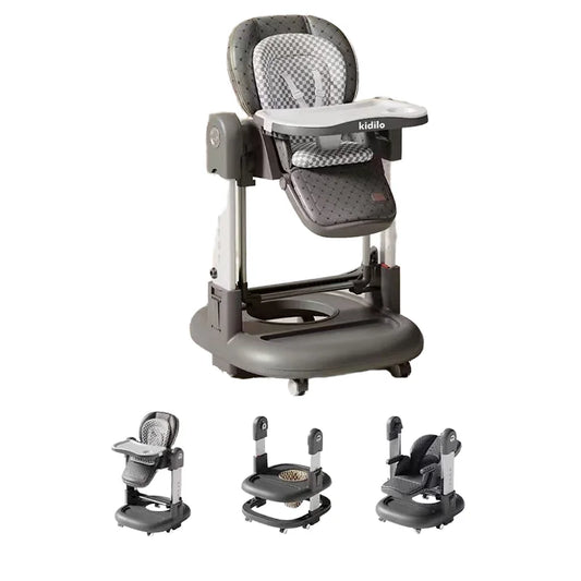 Kidilo 6-36 Months 3 in 1 Foldable Baby High Chair, Non-Toxic Feeding Chair for Home & Small-Space Toddler & Baby Dining KD015