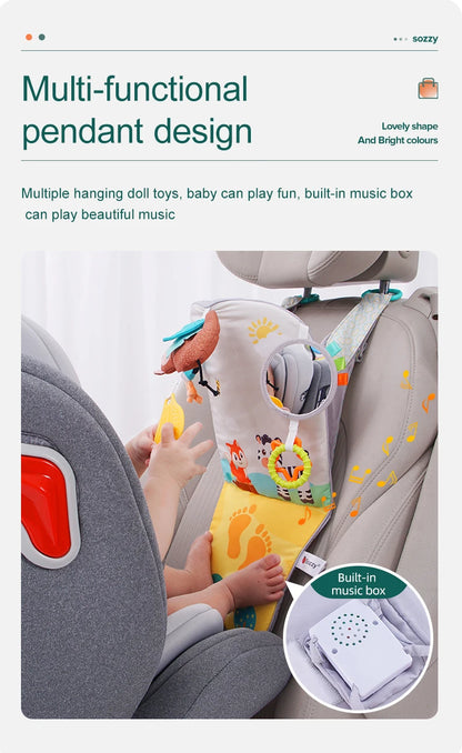 Jollybaby Adjustable Infant Kick and Play Activity Center Soft Travel Baby Car Seat Toys with Music for Rear Facing
