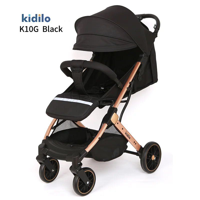 0-3 Years Non-Toxic Lightweight Baby Stroller Foldable Travel Stroller with Adjustable Handle for Toddlers Daily Walks K10G