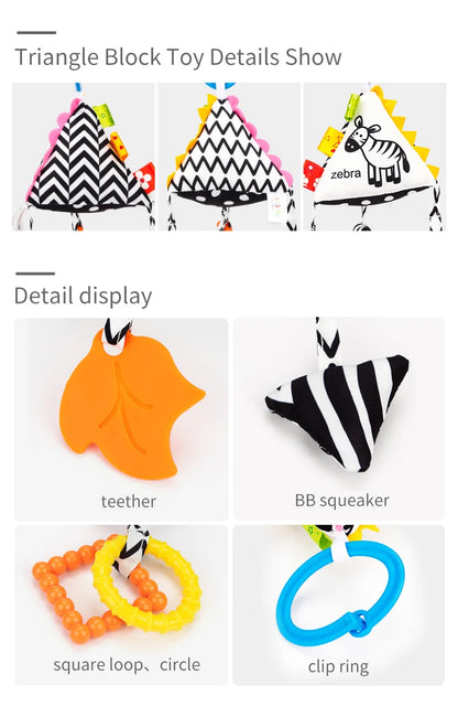 For JOLLYBABY Educational Toy Pacifying Plush Rattle with Padding Ring for Toddler Play
