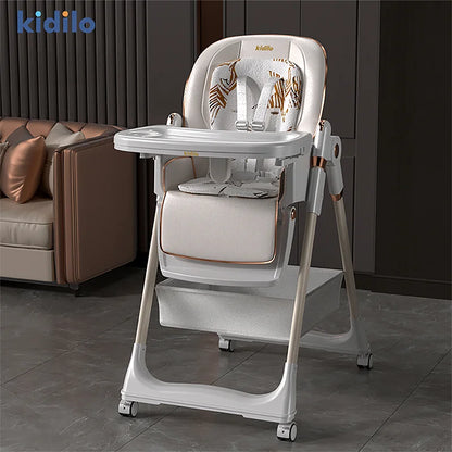 6-36 Months 3 in 1 Foldable Kidilo Baby High Chair, Non-Toxic Feeding Chair for Baby Dining at Home & Small Space 8155