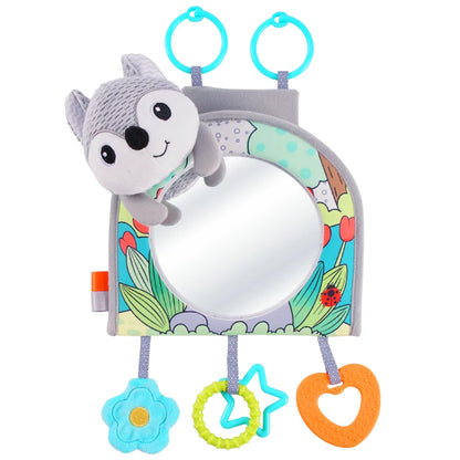 Jollybaby 2025 Fox Sensory Activity Toy Set Soft Baby Carseat/Crib Hanging Toy Floor Tummy Time Mirror Travel Activity Toys