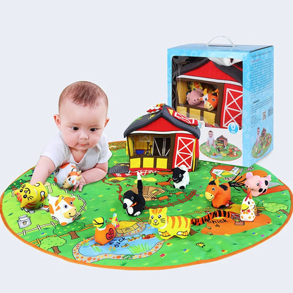 Ready Stock Wholesale  Portable Folding Baby Farm Animal Children Kids Play Games Activity Round Mats Toys