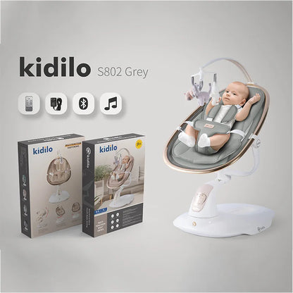 6-36 Months Baby Electric Swing Rocking Chair Foldable Non-Toxic Swing Chair with Bouncer Function for Toddler Sleep Indoor S802