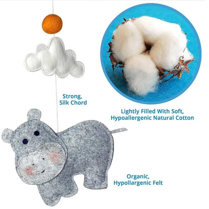 Wood Hanging Rotating Toy Baby Musical Crib Mobile for Bed Crib Toys Manufacturer Nursery Decor Felt Animal Unisex Acccepted