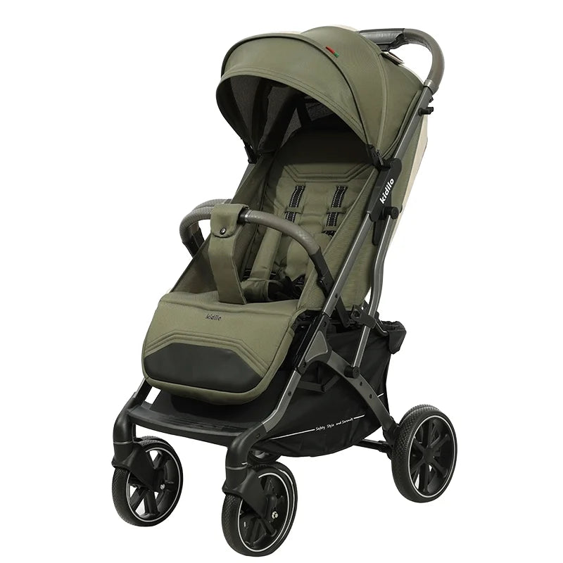 0-3 Years Foldable Kidilo Baby Stroller Lightweight Non-Toxic Travel Stroller with Adjustable Handle for Toddlers Daily Walks K6