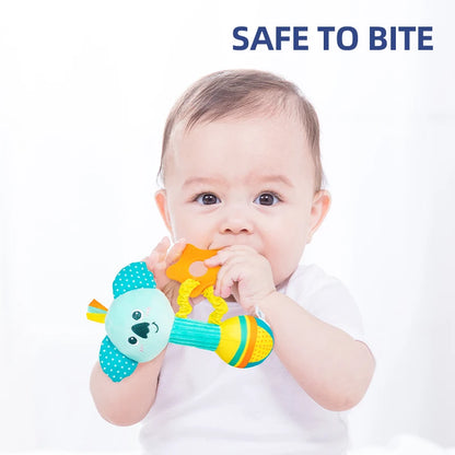 Jollybaby Custom New Animal Stuffed Soft Plush Toy Baby Sensory Rattles Baby Sensory Hand Rattle
