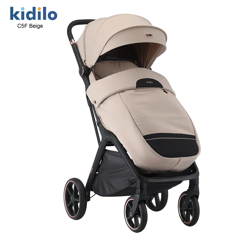 0-3 Years Foldable Lightweight Kidilo Baby Stroller Non-Toxic Travel Stroller with Adjustable Handle for Toddlers Trips C5F