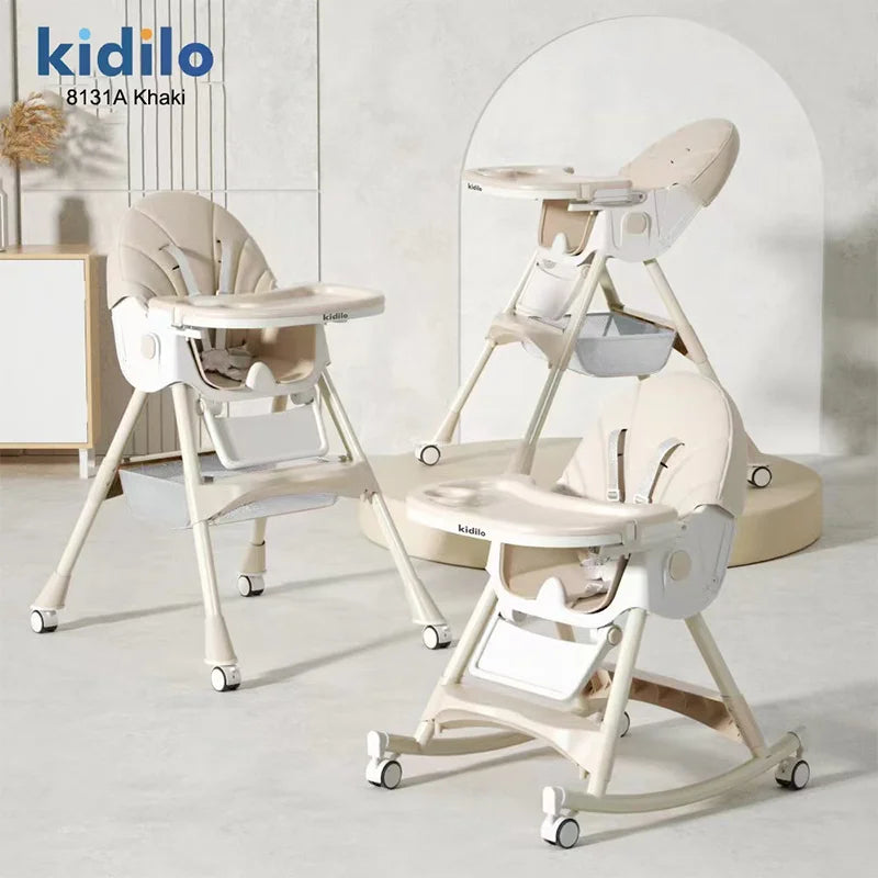 Kidilo New Born Portable Fold  Multiple Plastic Baby High Eating Dinning Learning Sitting Chair Seat Chair for Baby 8131A