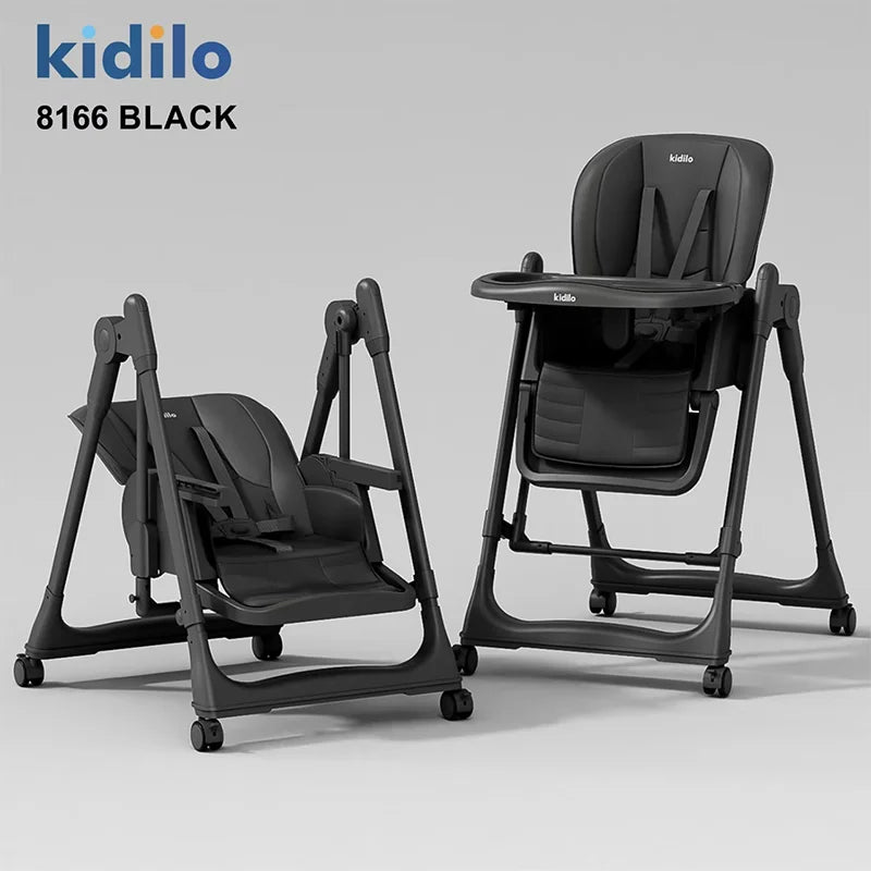 6 Months-3 Years 3 in 1 Kidilo Baby High Chair Foldable for Eating Non-Toxic Feeding Chair for Toddler Dining at Home 8166