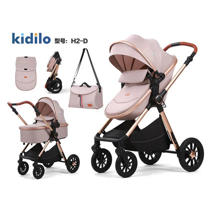 Kidilo 2 in 1 Luxury Folding Travel Wagon Multiple Prams Baby Stroller with Car Seat Set Wholesale From China H2D