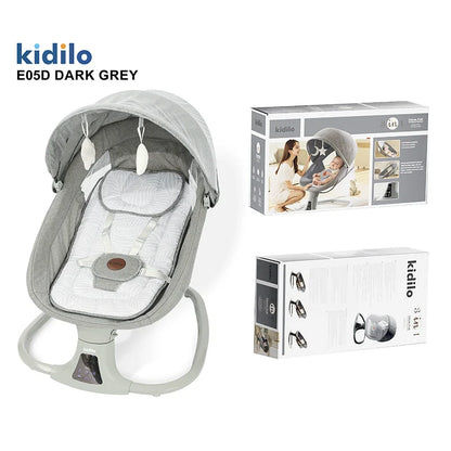 Baby Electric Swing Rocking Chair Foldable 6-36 Months Non-Toxic Swing Chair with Bouncer Function for Toddler Sleep Indoor E05D