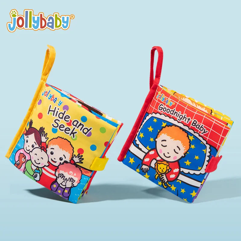 Jollybaby Hot Sale Soft Cloth Book Set Early Childhood Education Toy for 0-3 Year Old Babies