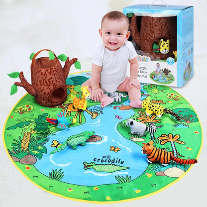 Ready Stock Wholesale  Portable Folding Baby Farm Animal Children Kids Play Games Activity Round Mats Toys