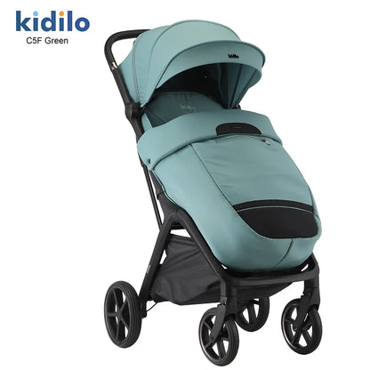 0-3 Years Foldable Lightweight Kidilo Baby Stroller Non-Toxic Travel Stroller with Adjustable Handle for Toddlers Trips C5F
