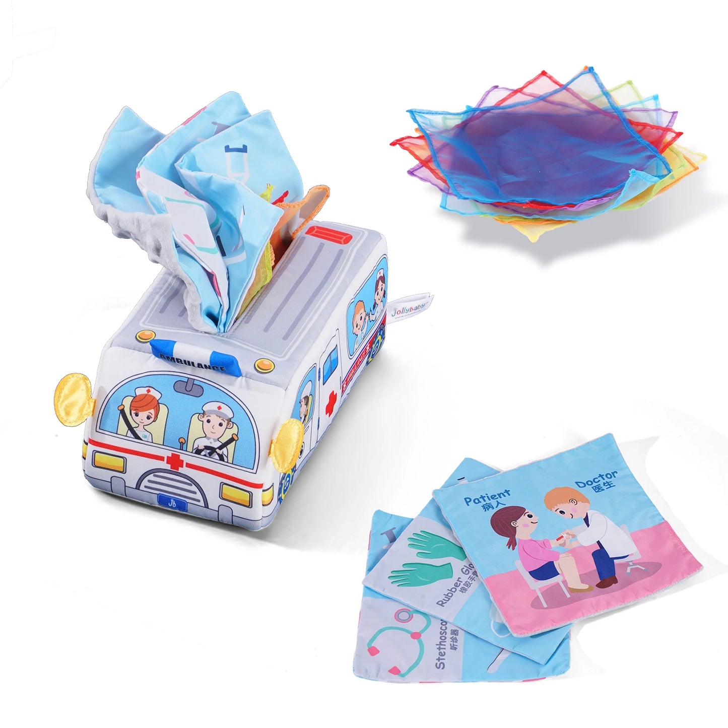 Learning Educational Toys Soft Stuffed Toys Infant Soft Sensory Baby Magic Pull Along Tissue Box