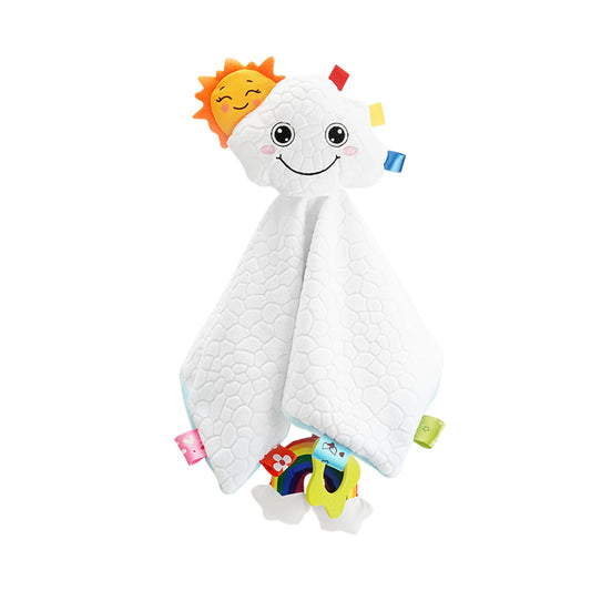 Custom Cloud rainbow Cotton Comforter Soft Plush Baby Sleeps Peacefully Toys Security Blanket Comforter for Infant