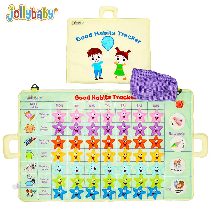 Jollybaby Libro De Tela Education Washable Reusable Sticker Cloth Book Busy Board Montessori Toys