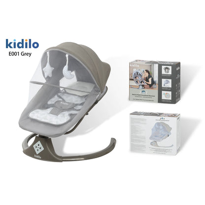 6-36 Months Baby Electric Swing Rocking Chair Foldable Non-Toxic Swing Chair with Bouncer Function for Toddler Sleep Indoor E001