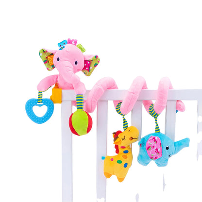 Manufacturer Custom Spiral Plush Elephant Toy Baby Rattle Hanging Animal Mobile for Infant for Bassinet Crib Carriage PP Cotton
