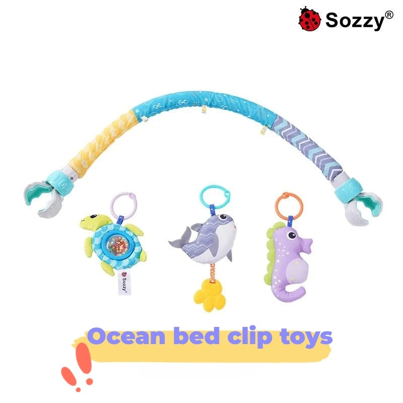 Custom Sea Animal Detachable Adjustable Activity Pram Stroller Musical Toys Baby Arch Toy for Crib
