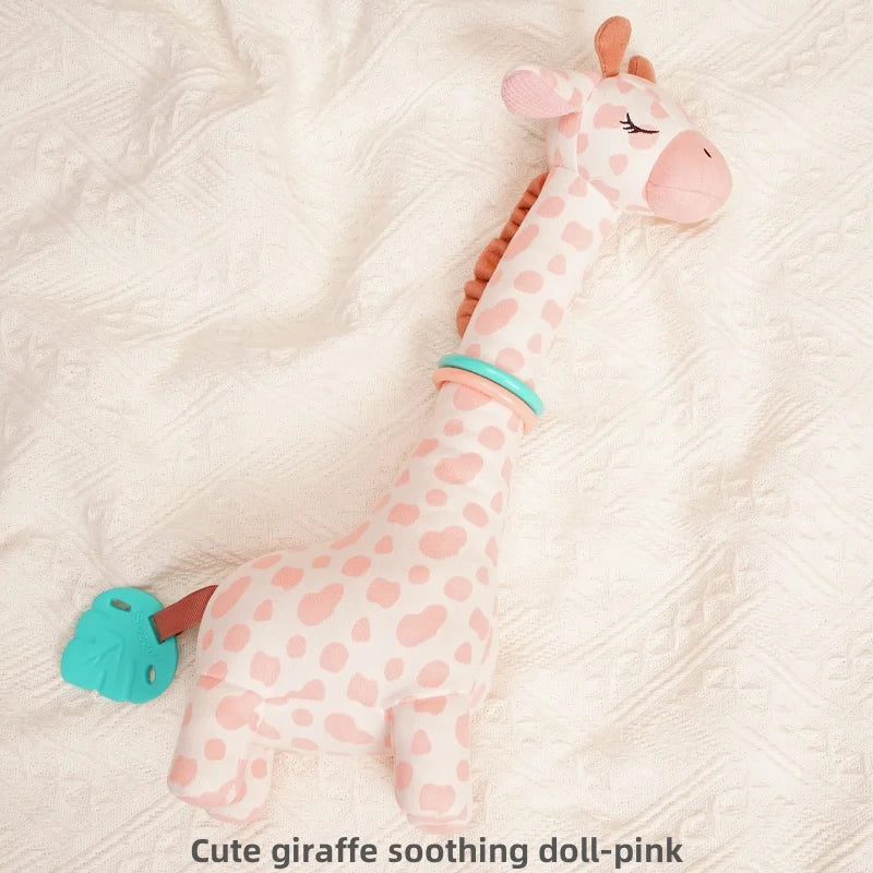 Jollybaby 2025 Soft Plush Animal Giraffe Toy Sensory Crinkle Hanging Soothing Car Seat Stroller Toy with Musical Feature