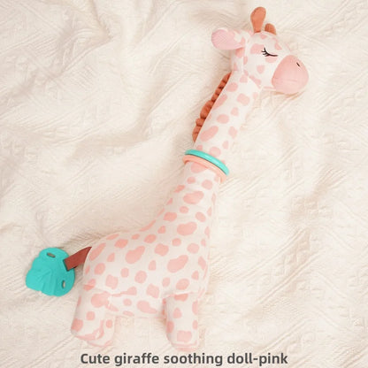 Jollybaby 2025 Soft Plush Animal Giraffe Toy Sensory Crinkle Hanging Soothing Car Seat Stroller Toy with Musical Feature