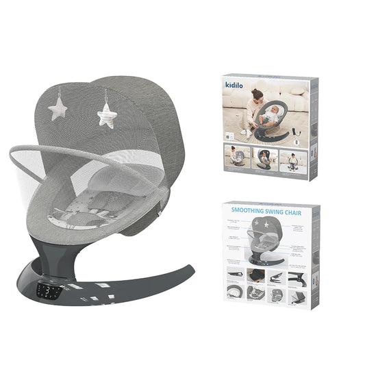 Kidilo Electric Automatic Bed Newborn Baby Rocking Chair Bouncer Plastic Cradle Sleeping Swing Chair Horse Design SG406G
