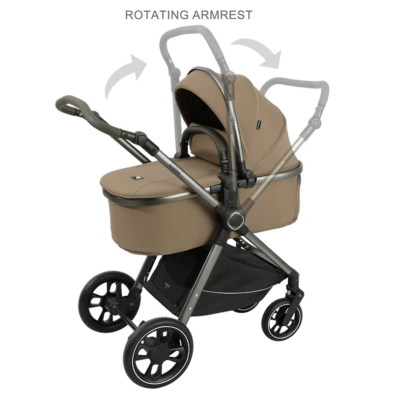 0-3 Years 3 in 1 Kidilo Baby Stroller with Car Seat, Non-Toxic Durable Foldable Travel Stroller for Toddlers Family Trips A8