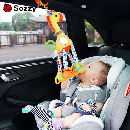Jollybaby Baby Plush Bed Crib Hanging Toys Soothing Giraffe with Musical Teething Toy for Pram