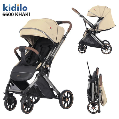 0-3 Years Non-Toxic Lightweight Baby Stroller Foldable Travel Stroller with Adjustable Handle for Toddlers Daily Walks 6600
