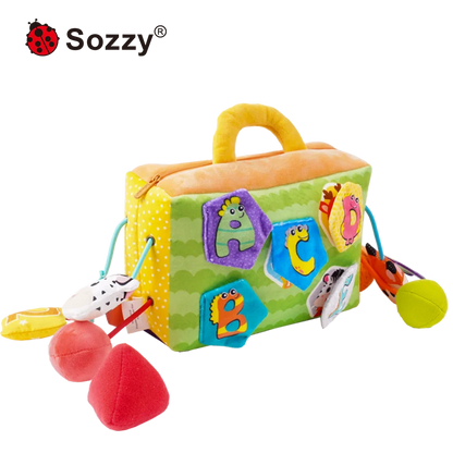 Sozzy Custom Sensory Education Baby Hanging Rattle Toys Soft Activity Plush Toy Montessori Pull String Toys