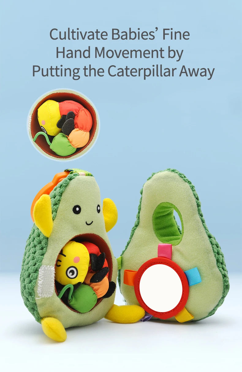 Jollybaby Avocado Soft Doll Crib Stroller Hanging Bell Rattle  Soft Plush Shaking Suitable for Boys Girls Generate Curiosity