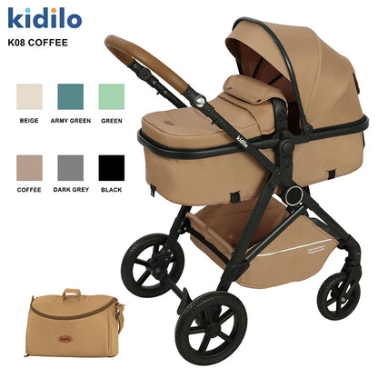 Kidilo Multiple Luxury Pushchair Prams Travel Folding Wagon Baby Stroller 2 in 1 with Car Seat Set for Babies Wholesale K08