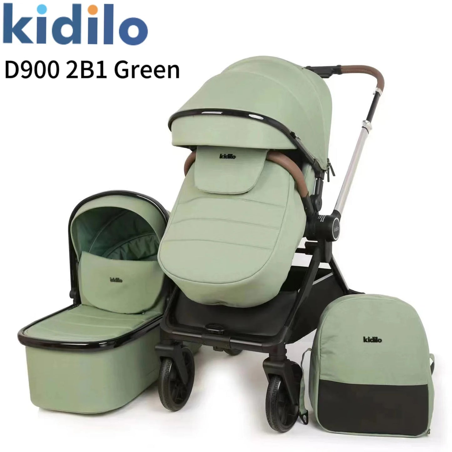 Kidilo Baby Stroller Multiple Luxury Travel Folding Wagon Baby Stroller 2 in 1 with Car Seat Set for Babies Wholesale D900 2B1