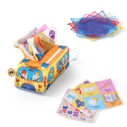 Learning Educational Toys Soft Stuffed Toys Infant Soft Sensory Baby Magic Pull Along Tissue Box