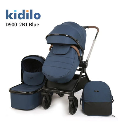 Kidilo Baby Stroller Multiple Luxury Travel Folding Wagon Baby Stroller 2 in 1 with Car Seat Set for Babies Wholesale D900 2B1