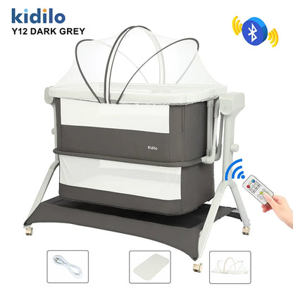 Kidilo Foldable Modern Newborn Travel Baby Portable Bedside Crib Bed 3 in 1 Luxury Set Mosquito Net for Babies Y12