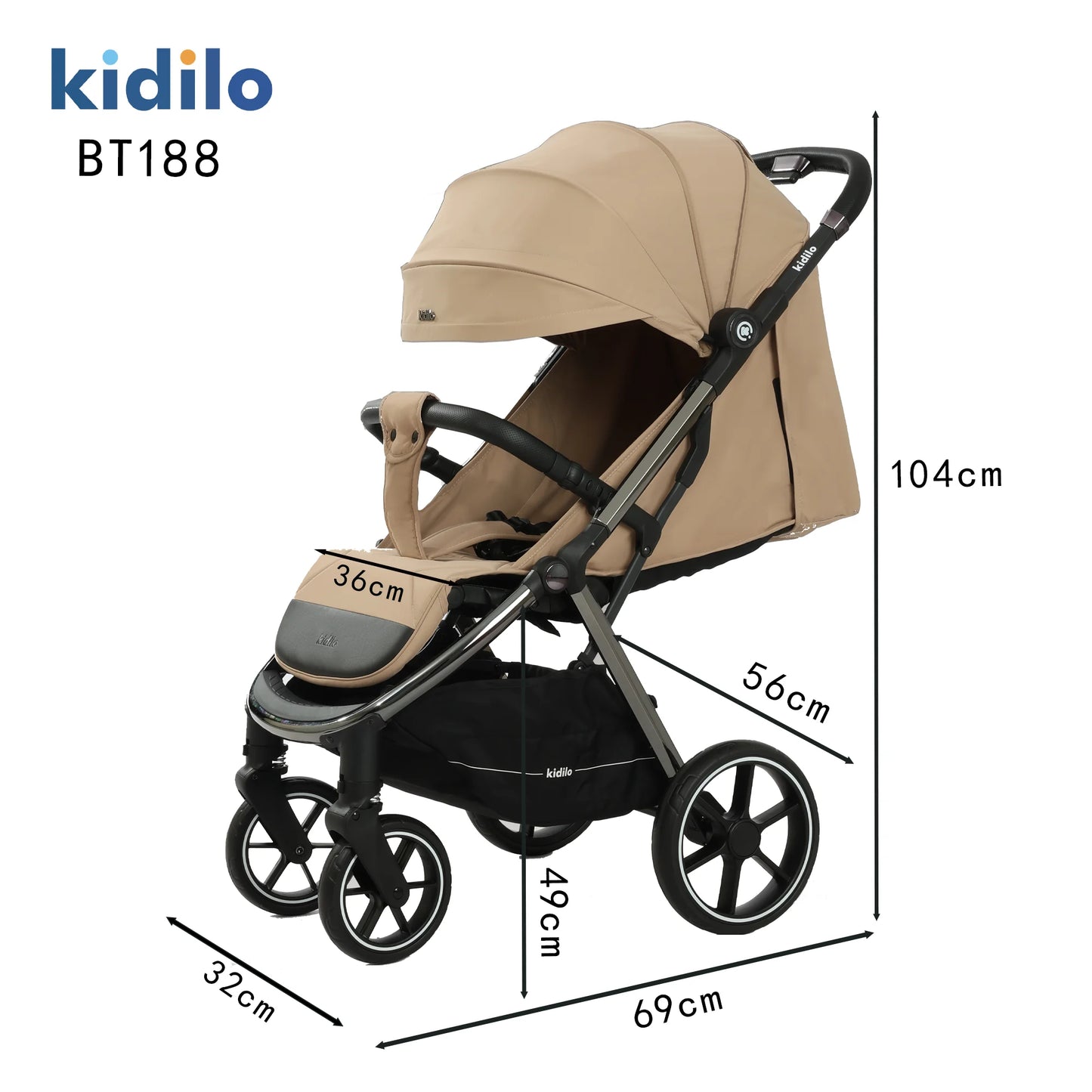 Kidilo 0-3 Years Non-Toxic Lightweight Portable Pushchair Baby Stroller Multiple Foldable for Travel Wholesale From China BT188