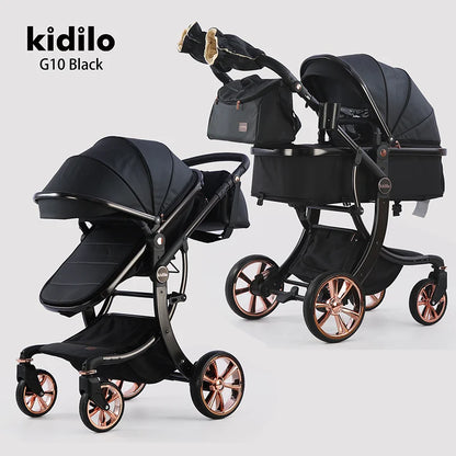 0-3 Years 3 in 1kidilo Baby Stroller with Car Seat, Non-Toxic Durable Foldable Travel Stroller for Toddlers Daily Walks G10