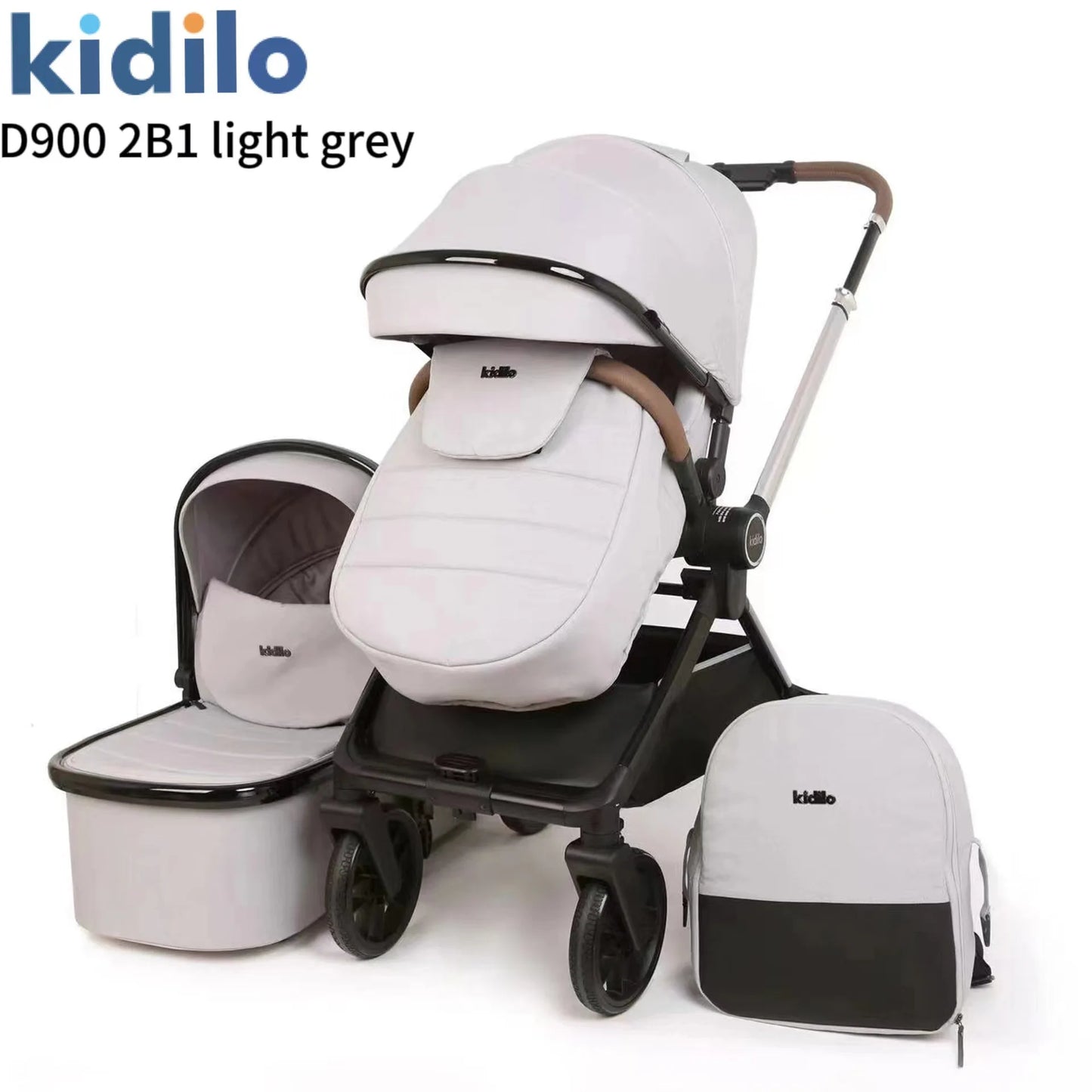 Kidilo Baby Stroller Multiple Luxury Travel Folding Wagon Baby Stroller 2 in 1 with Car Seat Set for Babies Wholesale D900 2B1