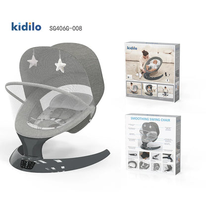 Kidilo Electric Automatic Bed Newborn Baby Rocking Chair Bouncer Plastic Cradle Sleeping Swing Chair Horse Design SG406G