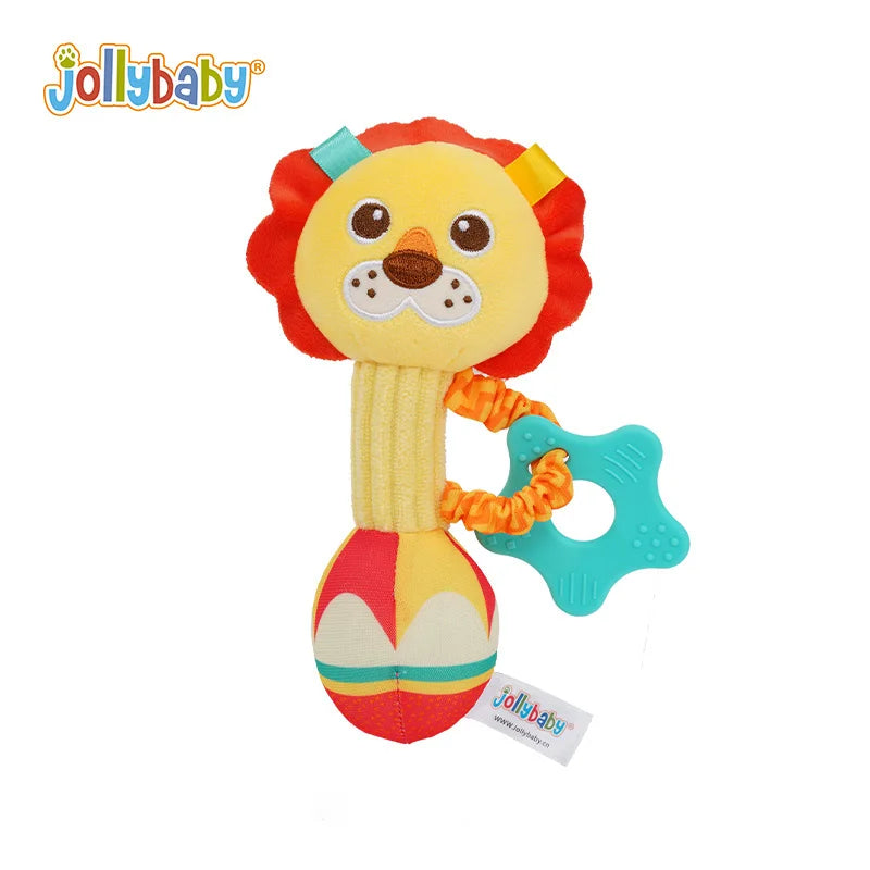 Jollybaby Custom New Animal Stuffed Soft Plush Toy Baby Sensory Rattles Baby Sensory Hand Rattle