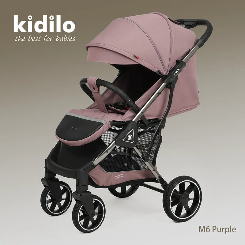 0-3 Years Non-Toxic Kidilo Lightweight Baby Stroller Foldable Travel Stroller with Adjustable Handle for Kids Family Trips M6