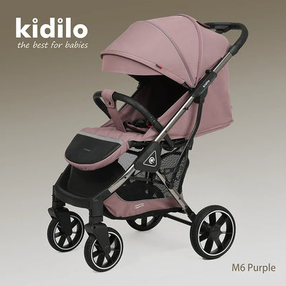 0-3 Years Non-Toxic Kidilo Lightweight Baby Stroller Foldable Travel Stroller with Adjustable Handle for Kids Family Trips M6