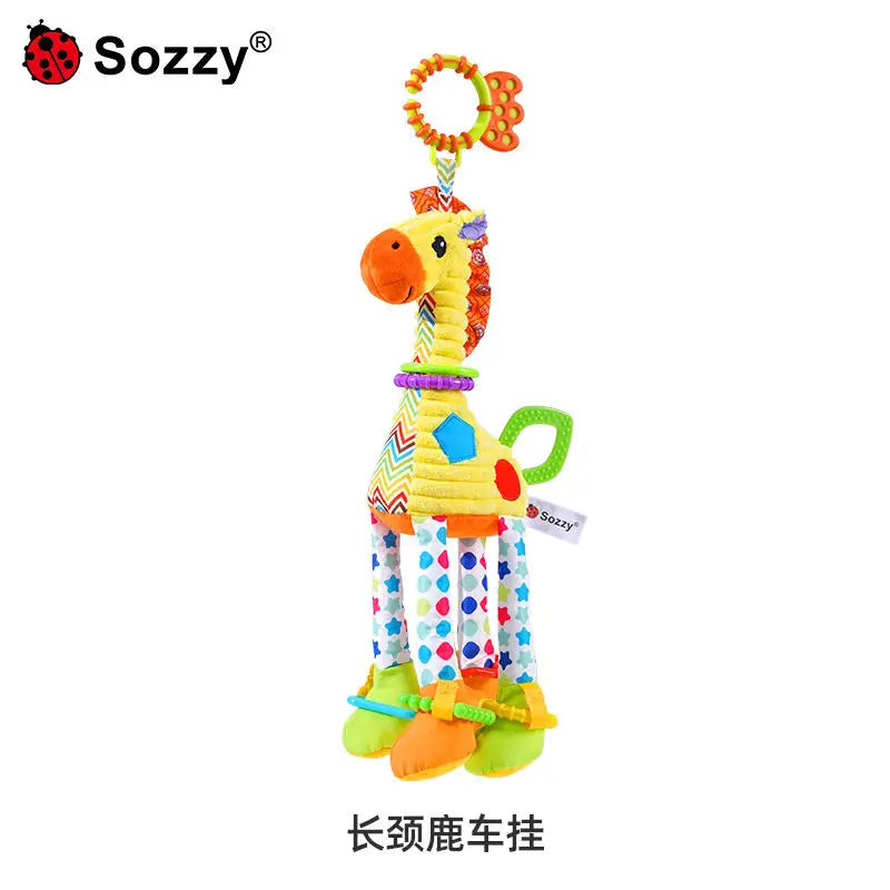 Jollybaby Baby Plush Bed Crib Hanging Toys Soothing Giraffe with Musical Teething Toy for Pram
