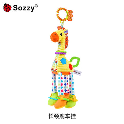 Newborn Baby 0-12 Months Musical Wind Chimes Soft Giraffe Pendant Stuffed Wind Chime for Infant Bedside Decor
