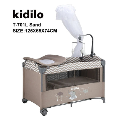 Kidilo Baby Cribs Side Baby Crib | Foldable Play Crib with Multi-Function Design for Newborns Babiescrib for Babies T-701L