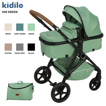 Kidilo Multiple Luxury Pushchair Prams Travel Folding Wagon Baby Stroller 2 in 1 with Car Seat Set for Babies Wholesale K08